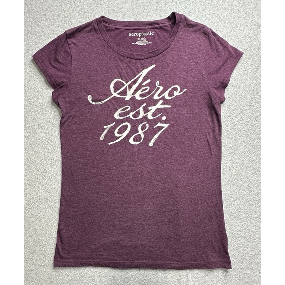 Aeropostale Shirt Womens Extra Large Purple Red Stretch Casual Preppy Ladies